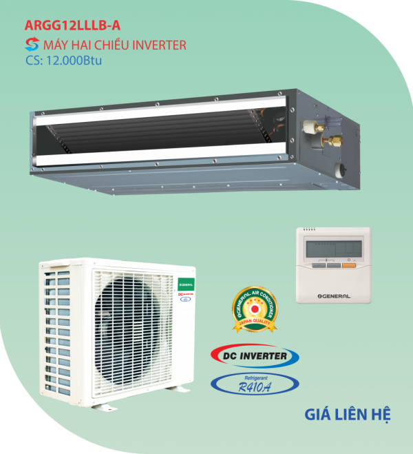 Điều hòa nối ống gió General 2 chiều ARGG12LLLB-A A inverter 12.000BTU